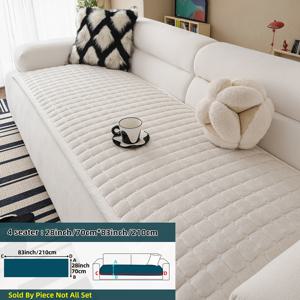 TEMU 1개 두꺼운 퀼팅 플란넬 소파 커버, 모던 스타일로 수제 제작되었으며, 매칭되는 넓은 테두리 디자인. 이 플러시, 미끄럼 방지 소파 쿠션은 반려동물 친화적이고 스크래치 방지 기능이 있으며, 세탁기 사용 가능, 모든 계절에 적합합니다.|쇼파|소파|쇼파커버