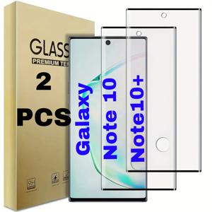 TEMU 갤럭시 노트10 5G/노트10+ 5G/노트10 플러스 5G용 강화유리 스크린 보호 필름 2개 세트