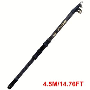 TEMU 튼튼한 유리 섬유 텔레스코픽 낚싯대, 길이 2.1/2.4/2.7/3.0/3.0/3.6M로 제공, 보트에서 휴대용 장거리 캐스팅을 위해 설계됨, 중간 액션, 디자인, 탈착식 릴 홀더 특징|낚시대
