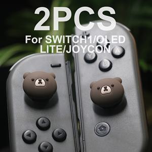 TEMU 스위치 조이콘 엄지 그립 (곰 디자인) | 스크래치 방지 및 편안한 캡