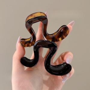 TEMU 2개 스포츠 하이 포니테일 Π자형 헤어 클립 여성용 고정 도구, 2025년 신상 스타일 우아한 곡선 헤어 클립 뒷머리용