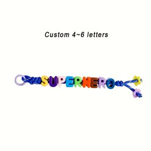 TEMU 1개 맞춤형 아크릴 이름 키체인, 꽃무늬 디자인, 개인화된 글자, 백팩 액세서리, 독특한 맞춤 선물 (1-3/4-6/7-9자 대문자 영어 글자로 커스터마이징 가능)