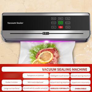 TEMU 휴대용 무선 진공 포장기 스마트 온도 조절 기능 - USB 식품 보관기, 원터치 밀봉으로 신선함 유지, 수동/타이머 모드, 가정용, 캠핑, 냉동고 냉장고 보관에 적합 (USB 충전)