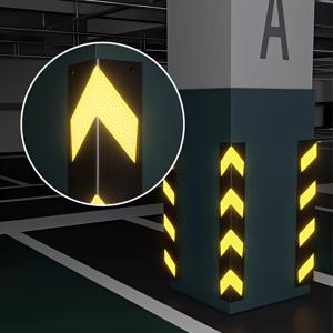 TEMU 4개입 충돌 방지 코너 보호대, 고무 반사 가정 안전 교통 경고 스트립 (일상 사용 + 차량 수리점 장비 설치)