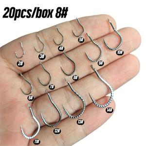 TEMU 20개/박스 곡선 샹크 강화 드래곤 스케일 낚시 바늘 - 헤비 듀티 탄소강 구조, 배스, 잉어, 송어, 크리스마스, 추수감사절, 새해, 성탄절용 날카로운 팁