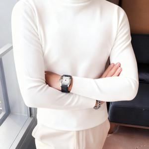 TEMU 남성용 캐주얼 아웃도어 니트 스웨터, 비즈니스 클래식 솔리드 컬러 하이넥 리버서블 긴팔 스웨터, 가을 겨울 패션 루즈 드롭 숄더 소매 트렌디 풀오버, 부드럽고 편안한 소재, 홈웨어에 적합, 아웃도어 레저 및 정장 행사용 다용도 탑