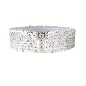 TEMU 여성용 시퀸 신축성 허리띠 - 빈티지 스타일, 비치웨어, 야외 활동, 캐주얼 웨어에 적합, 원사이즈, 페스티벌 및 비치웨어 액세서리로 완벽|비치웨어