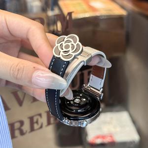 TEMU 18mm, 20mm, 22mm 카멜리아 폴드오버 퀵 릴리스 버클, 스마트워치 스트랩, 삼성 갤럭시/가민/화웨이/샤오미/아마즈핏 호환, 사계절 여성 패션 손목 밴드 액세서리
