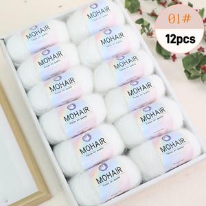 TEMU 알파카 모헤어 실 12다발 - DIY 뜨개질 및 코바늘용 - 스카프, 목도리, 스웨터, 상의, 재킷, 장갑, 양말 등 | 고급스러운 질감 | 부드럽고 따뜻하며 편안함, 보풀 방지, 총 300g, 12다발 * 25g|뜨개실