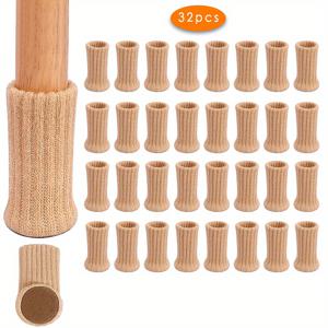 TEMU 32개입, 두꺼운 이중층 의자 다리 커버, 클래식 디자인, 미끄럼 방지 가구 패드, 거실, 식당, 침실용, 소음 감소, 폴리에스터 소재|좌식의자|의자