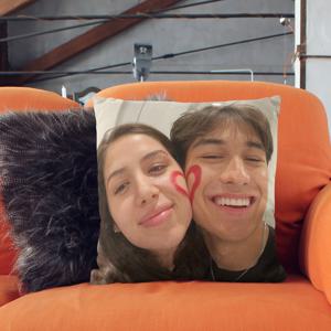 TEMU 맞춤형 커플 사진 베개 - 나만의 사진과 텍스트로 커스텀, 지퍼 잠금 & 세탁 가능 커버, 홈/차량/사무실 장식용 이미지 업로드 - 결혼식, 기념일, 선물에 적합 - 다양한 사이즈