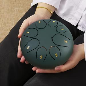 TEMU 스틸 텅 드럼, 6인치 8노트 스틸 핸드 드럼 (가방, 악보집, 드럼스틱, 말렛 홀더, 핑거 패들 포함), 캠핑, 명상 또는 요가용