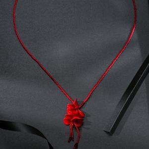 TEMU 여성을 위한 우아한 빨간 구슬 꽃 목걸이, 휴일, 생일, , 연회 액세서리