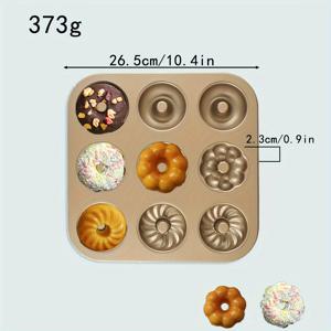 TEMU 귀중품 품질, 빈티지 스타일 도넛 & 머핀 베이킹 팬 - 완벽한 에그 케이크, 팬케이크 등을 위한 6/9/12 구멍 금속 주방 도구