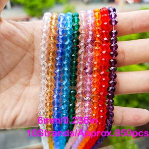 TEMU 10줄 3/4/6/8/10mm 혼합 색상 유리 비즈/ 비즈/나이스 비즈/유리 원형 비즈/유리 다면 비즈/유리 스페이서 비즈 팔찌/발찌/목걸이/귀걸이 주얼리 제작/창의적인 비즈/크리스마스 트리 장식/결혼식 장식/창문 장식