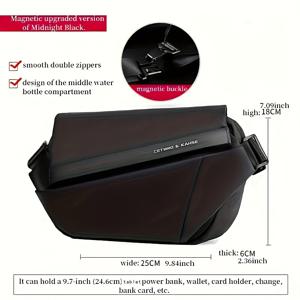 TEMU 남성용 크로스바디 체스트 백, 사이클링 기능성 작업복 가방, 트렌디한 메신저백 출퇴근용, 스타일리시한 숄더백 자전거용.|힙색