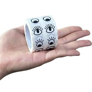 TEMU 1000개/1롤, 눈 스티커 라벨, DIY 수제 예술 및 공예용 눈 자체 접착 스티커, 홈 이스터 장식 할로윈, 추수감사절, 크리스마스, 겨울 파티 새해 장식