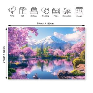 TEMU 1pc 폴리에스터 체리 블로섬 벽 테이프스트리, 짠 직물, 패션 테마, 횡방향, 가벼운 장식, 집 및 파티용, 전기 없음, 봄 풍경 배경