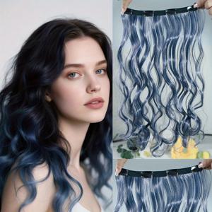 TEMU 18인치 롱 컬리 클립인 헤어 익스텐션 - 여성용 다용도 4클립 디자인, 멀티컬러 옵션, 할로윈, 크리스마스, 새해 및 기타 축제 행사에 적합, 사용하기 쉬움