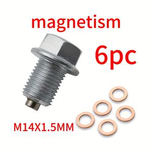 TEMU 6개, M14*P1.5MM 엔진 마그네틱 오일 드레인 플러그 볼트 세트 오일 팬 드레인 플러그 1 나사 5 와셔, TOYOTA, Lexus, Honda, Nissan, Infiniti, Ford, GM, Hyundai, Kia 등 선택된 모델과 호환
