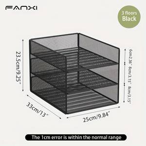 TEMU 데스크탑 파일 정리함, 레터 트레이, 종이 정리 스탠드, 우편 관리 랙, 사무실, 가정 및 교실용 보관 솔루션, 블랙.