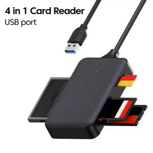 TEMU 1/2/3개 메모리 카드 리더 4-in-1 USB 3.0 & USB-C 어댑터, 5Gbps 속도, SD, Micro SD, CF, MS, MMC, UHS-I - iPhone 15, MacBook Pro/Air 등 호환