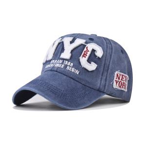 TEMU 빈티지 워싱 디스트레스드 야구 모자 | 엠보리디드 NYC 레터링, 남녀공용 곡선 브림, 가벼움