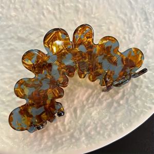 TEMU 대형 프렌치 스타일 여성 헤어 클립 - 우아한 꽃잎 디자인의 샤크 클립, 업스타일, 땋은 머리, 포니테일용 | 웨딩, 프롬, 파티 헤어 | 두꺼운 머리용 프렌치 헤어 클로우 클립