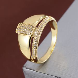 TEMU 여성용 지르코니아 장식 넓은 기하학적 디자인 반지