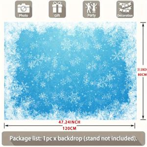 TEMU 1pc 글리터 눈꽃 사진 배경 - 겨울 원더랜드 블루 배경, 반짝이는 별로, 90.5x70.8인치, 생일, 졸업, 프롬, 웨딩, 휴일 사진 보스, 겨울 원더랜드 장식에 완벽합니다.