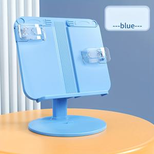 TEMU 조절 가능한 높이의 인체공학적 디자인 북 스탠드 - 집과 사무실용 견고한 플라스틱 독서대, 책 및 문서 보관 가능, 휴대용 공간 절약형 정리함, 데스크탑 액세서리, 현대적인 미학, 내구성 있는 구조