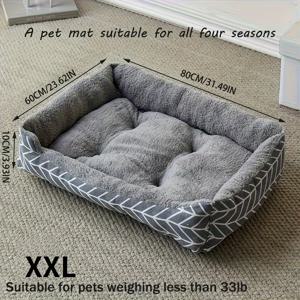TEMU 편안한 플러시 강아지 침대, 폴리에스터 섬유 겨울용 애완동물 소파, 4가지 사이즈(M/L/XXL/XXXL), 중소형견 및 고양이용 두꺼운 따뜻한 매트 (분해형)