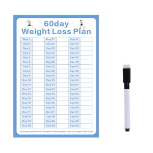 TEMU 60일 체중 감량 기록 양식, 자기관리 차트 스티커, 미루기 모니터링 계획, 피트니스 저널 - 성인용 체중 추적 및 운동 로그 - 목표 설정 & 활동 추적 시트