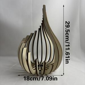 TEMU 1개 우아한 모던 캔들홀더 - 천연 나무결, 거실/식탁/웨딩/파티 장식용, 홈 데코 선물 아이디어, 손으로 제작된 세련된 디자인의 앰비언트 라이팅 캔들 홀더