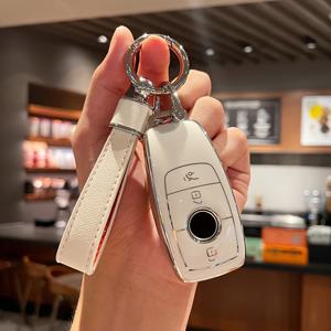 TEMU 벤츠 A C E S G 클래스 GLC CLE CLA GLB GLS W177 W205 W213 W222 X167 AMG와 함께 키 가죽 버클이 짝지어진 패션 TPU 자동차 리모트 키 케이스 커버 쉘