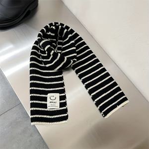 TEMU 1개 패션 스카프, 해피 패브릭 라벨 스카프, 겨울용 두꺼운 따뜻한 멀티 넥 워머