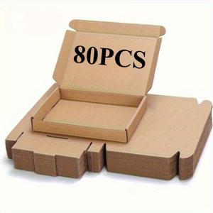 TEMU 80개 소형 포장 박스, 택배용 포장 상자, 크리스마스 선물 배송 박스, 소규모 상업용 골판지 상자 (갈색)