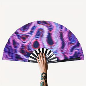 TEMU 13인치 야광 유체 웨이브 접이식 - 발광 추상 디자인, 페스티벌, 콘서트, 클럽, 레이브, 댄스 공연, 코스튬 파티, 코스프레, 카니발 나이트, 무대 소품, 생일 파티, 나이트 바, 뮤직 촬영용|접이식선풍기