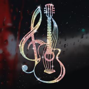 TEMU 바이올린 패턴 벽스티커, 반짝이는 음표와 기타 벽 장식, 거실, 식당, 침실, 사무실 장식용, 음악 교실 창문 데칼, 노트북 스티커