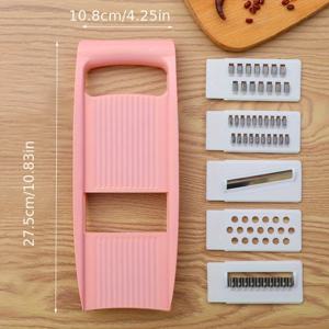 TEMU 수동 채소 슬라이서 및 강판 - 감자, 당근, 오이, 과일용 교체 가능한 블레이드가 있는 멀티블레이드 주방 도구 - 내구성 플라스틱 구조, 컴팩트 디자인 - 쉬운 청소 가능 블레이드 - 가정 및 전문 주방용 - 공간 절약형 카운터탑 보관 - 시간 절약형 채소 & 과일 준비 도구, 야채 슬라이서, 쉽게 세척 가능한 재질