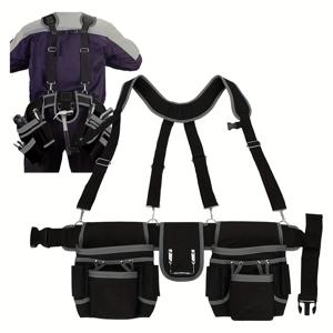 TEMU 공구 벨트 공구 파우치 하네스 벨트 콤보 공구 정리 가방, 공구 벨트, UUP 자석 공구 벨트, 남성용, 헤비듀티 공구 가방, 26개 포켓, 공구 벨트, 공구 벨트, 작업 팩, 탈착식 조절 벨트, 다기능 기어 휴대용 가방 홈 공구 키트, 전기공, 목수, 장인, 아빠 선물, 아버지의 날 선물