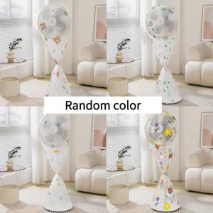 TEMU 새로운 선풍기 방진 방수 커버, 어린이 안전, 전기 팬 전용 특수 방진 보호, 60cm*145cm 범용 사이즈, 풀커버 플로럴 패턴, 세탁 가능 및 재사용 가능, 가정 필수품, 선물 포장 및 보관에 적합