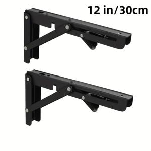 TEMU 2개 세트 헤비듀티 접이식 삼각대 - 이중 접이식 힌지 브래킷 & 사전 구멍 뚫림, 견고한 A-프레임 디자인, 높이 조절 가능, 벽걸이 및 공간 절약형, 홈오피스, 작업실, 소매 전시용 - 내구성 강한 금속 구조, 쉬운 보관 (테이블, 책상, 선반 호환) - 조명, 오디오, 비디오 장비 지지에 이상적