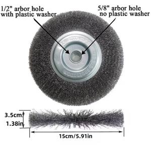 TEMU 4/6인치 고탄소강 와이어 휠 브러시 (앵글 그라인더 및 벤치 그라인더용) - 연마 및 녹 제거 와이어 브러시용 굵은 연삭 휠, 칼갈이, 앵글 그라인더 및 연마 - 녹 제거, 고탄소강 와이어