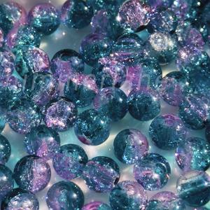 TEMU 50/100/200/300개 8mm 드리미 블루 퍼플 그라데이션 반짝이는 크랙 유리 구슬 DIY 액세서리용; 생동감 넘치는 컬러; 목걸이, 팔찌 제작에 완벽한 주얼리 만들기 재료 및 액세서리