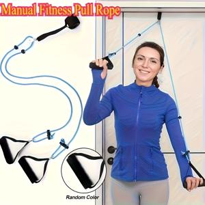 TEMU 목, 어깨, 상지 운동 저항 밴드, 조절 가능한 저항 도어 마운트 수동 풀 로프, 어깨 풀리 트레이닝 장치 -- 피트니스 액세서리