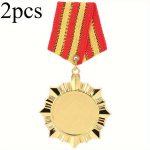TEMU 2개 맞춤 레이저 각인 아연 합금 메달, 골드/실버/안티크 브론즈, 마라톤 성과 보상, 스포츠 메달, 야외 레저 액세서리