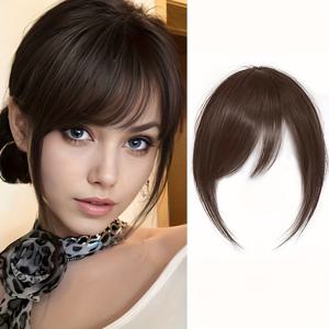 TEMU 애니메이션 스타일 만화 감성 대각선 앞머리 빈티지 에어리 L-모션 헤어피스 자연스러운 이마 가발