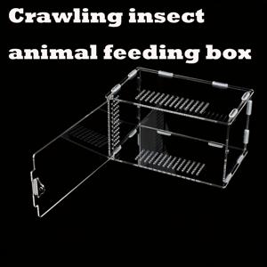 TEMU 아크릴 조립 박스 | 투명 사각형 크롤링 곤충 및 파충류 사육장 (해초 게, 스코프, 거미, 도마뱀, 모란잎벌레용)