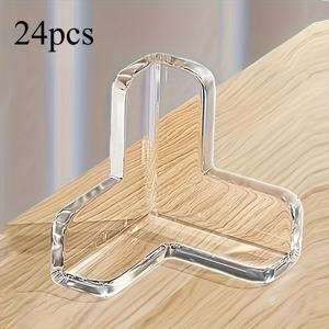 TEMU 24개 투명 안전 실리콘 보호 커버, T자형 테이블 모서리 보호 커버, 전기 콘센트 충격 방지 커버